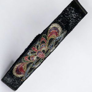 Elegant Black Beaded Women's Belt